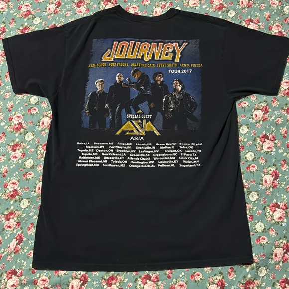 JOURNEY Tour T-shirt 2017, large black short sleeve T-shirt. Special guest Asia! - Picture 7 of 7